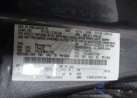 2013 Ford Focus S from USA, damaged, VIN 1FADP3E26DL187358
